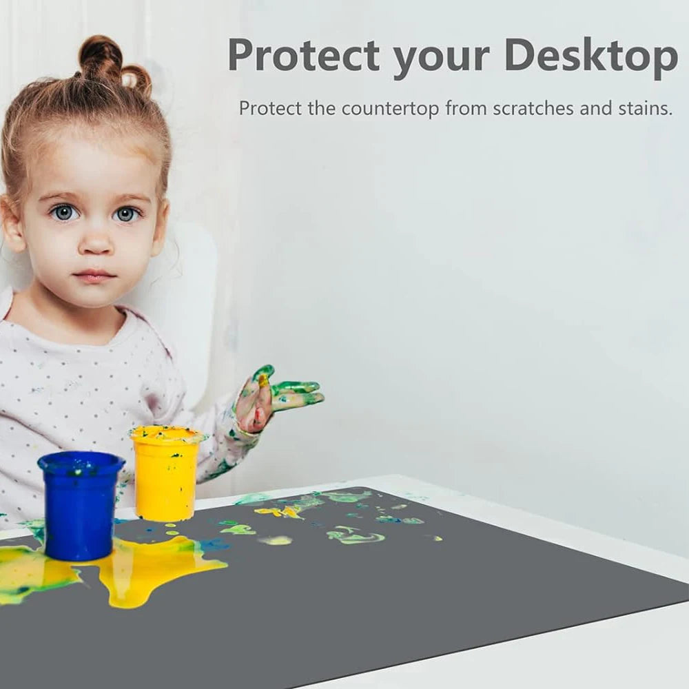 Table Protector Silicone Placemat 40x60cm Kids DIY Crafts Table Mat Heat Resistant Waterproof Non Slip Kitchen Counter Protector Zpaxo