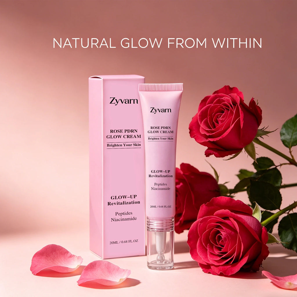 ZYVARN Rose PDRN Glow Boost Cream – Niacinamide & Peptides Facial Moisturizer Cream Zpaxo