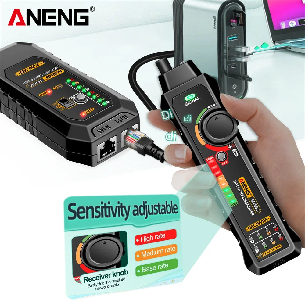 Multifunction RJ45 RJ11 LAN Cable Tester ANENG M469C Network Finder