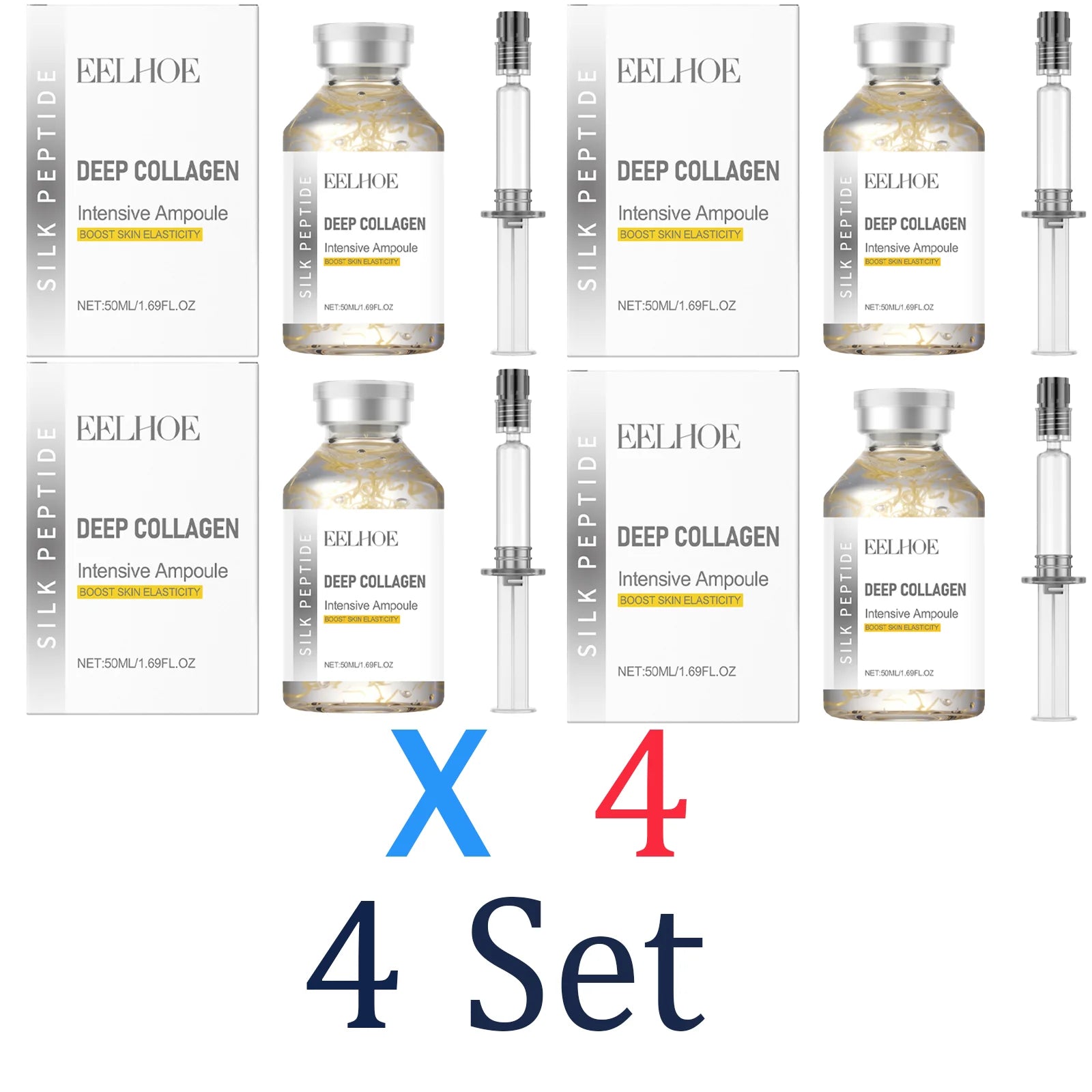 Deep Collagen Silk Peptide Niacinamide Serum Facial Serum Brightening Serum Moisturizer Refining Facial Contour Gentle Radiance Zpaxo 4 Set