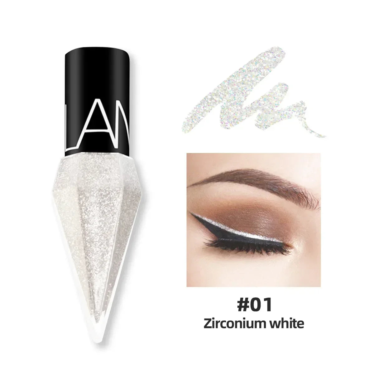 Shiny Eye Liners Pigment Silver Rose Gold Liquid Glitter Eyeshadow Zpaxo LK102-01