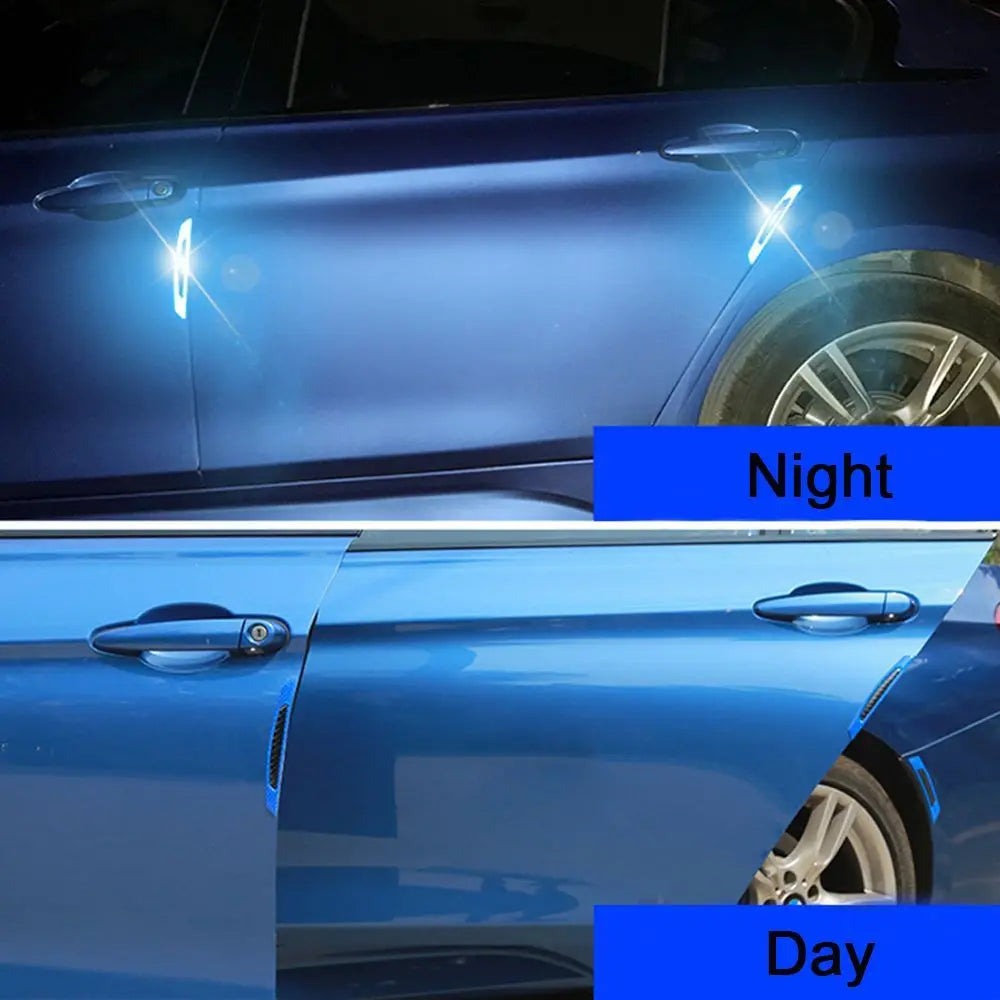 Stickers Carbon Fiber Safety Bumper Anti-collision Mark Automotive Safety Warning Stickers Reflective Strip Side Stickers Zpaxo