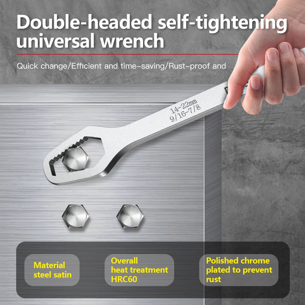 8-22/3-17mm Adjustable Universal Wrench Multi-Function With Serrate Jaw Self-Tightening Hand Tool for Home Workshop Factory Torx Zpaxo