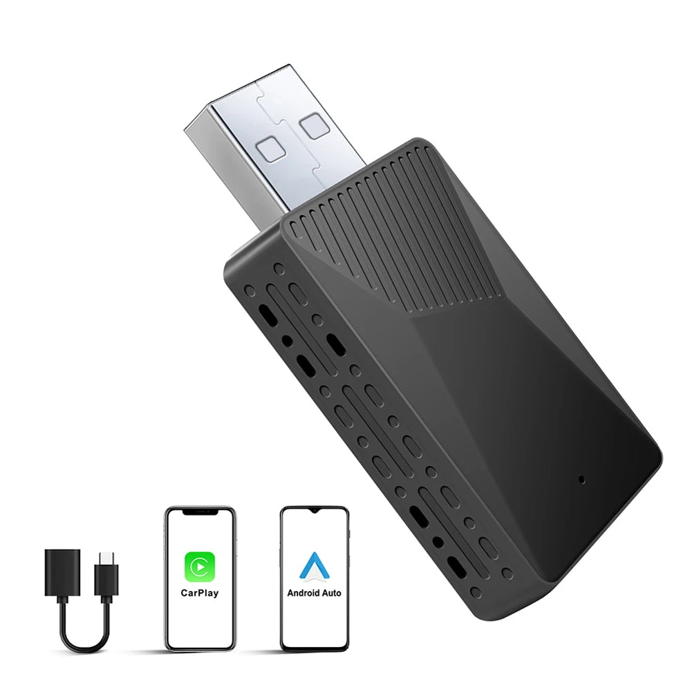 1 Mini Wired Wireless Car Carplay Dongel Adapter Smart Android Auto