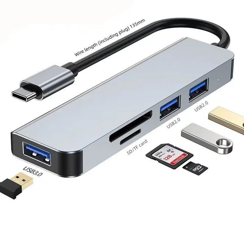 8-Port USB 3.0 Hub Type-C Docking Station – 5Gbps OTG Adapter USB Docking Station Zpaxo 5 in 1 Type C