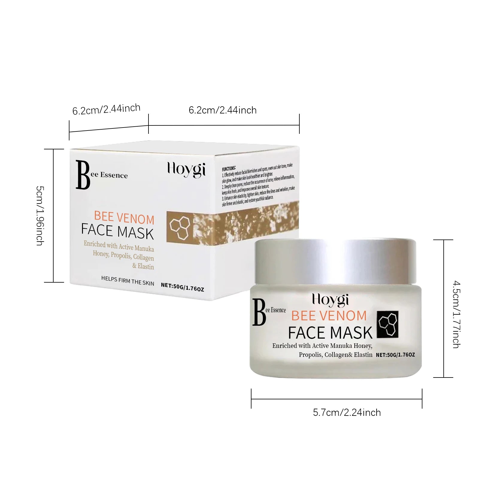 Hoygi Propolis & Bee Venom Facial Mask – Firming & Brightening Facial Mask Cream Zpaxo