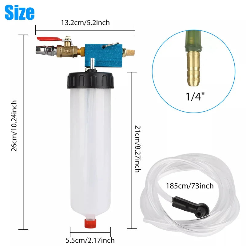Pneumatic Brake Fluid Bleeder Kit – Car, Truck & Motorcycle