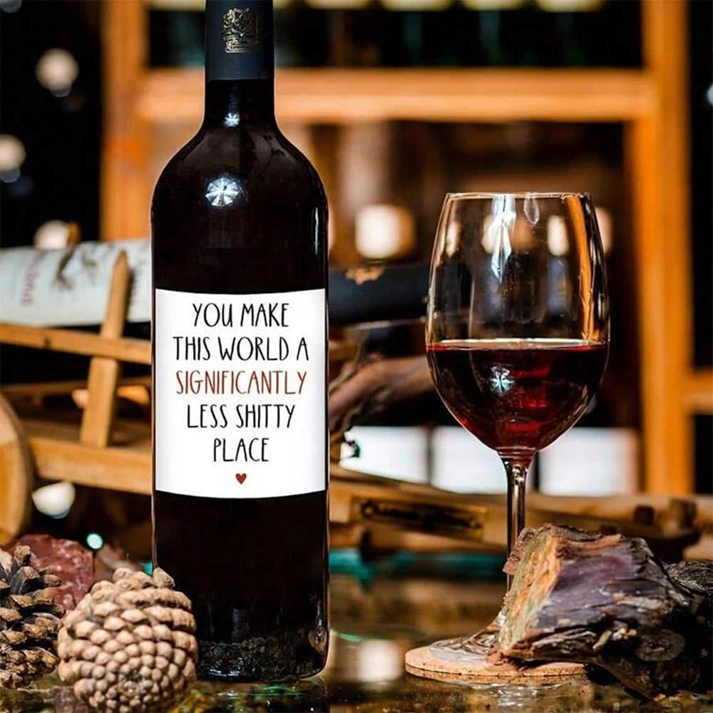 4/8/12Pcs Funny Cute Wine Bottle Label Stickers Wine Label for Birthday Party Thanksgiving Day Gift Zpaxo