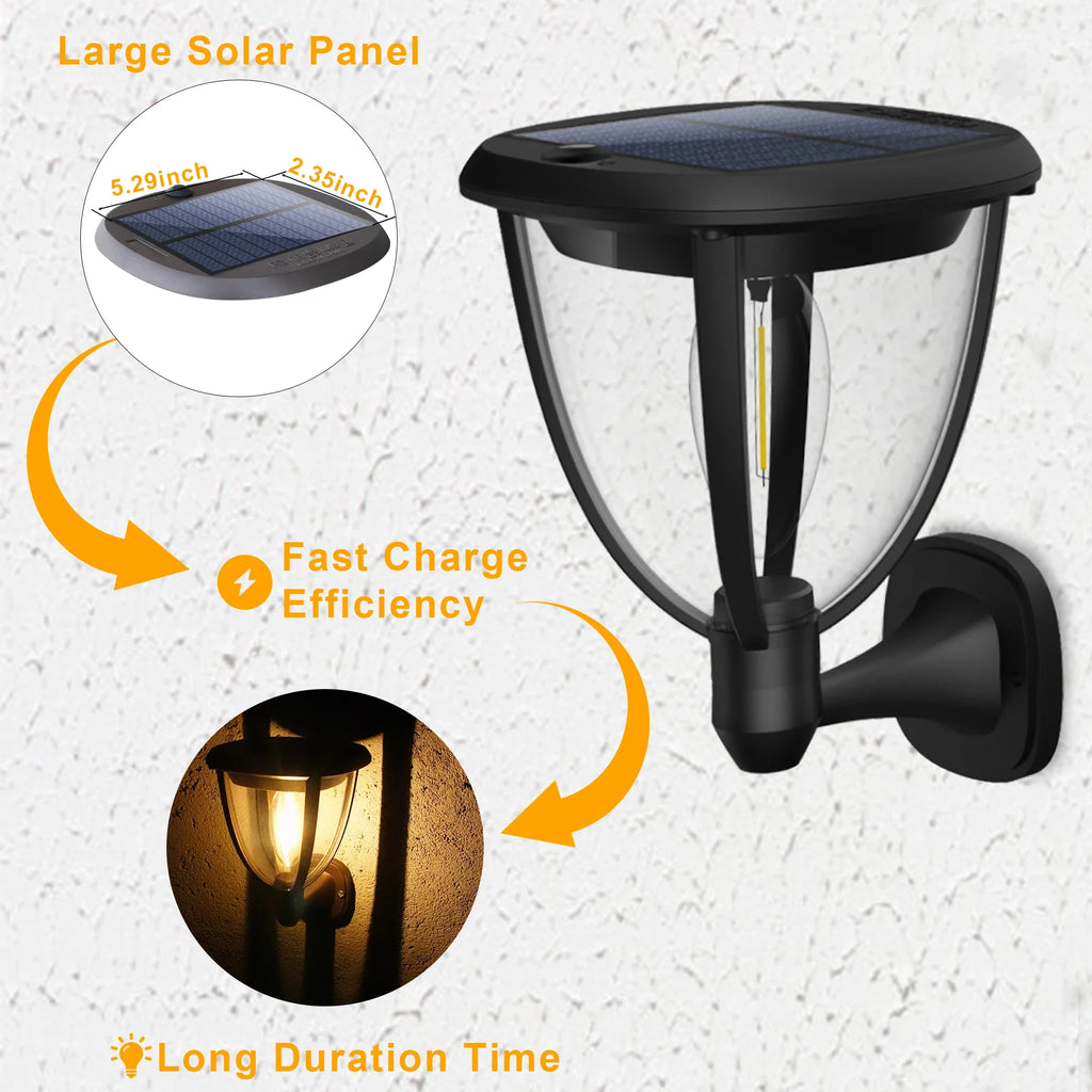 Solar Outdoor Garden Stigma LED Lights Waterproof Suitable for 360 ° Solar Outdoor RCON Lighting Lamp in Courtyards Garages Zpaxo