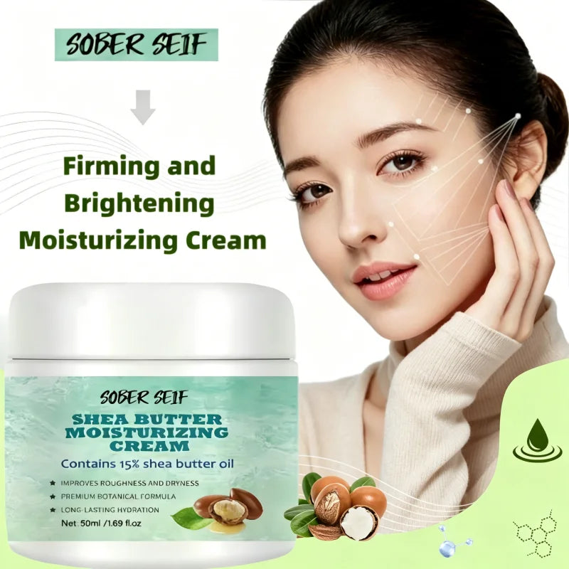 Shea Butter Hyaluronic Acid Multi‑Effect Face Cream 50ml Hydrating Firming Soothing Daily Skin Care Cream Zpaxo 1pcs