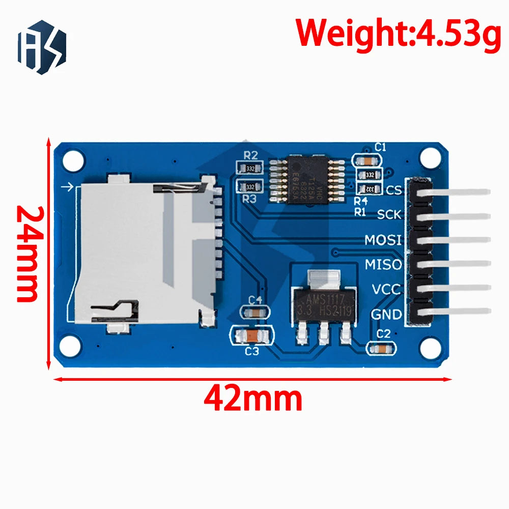 Micro SD/TF Card Reader (for Arduino-Compatible): SPI Interface – Built-In Level Converter Chip Zpaxo