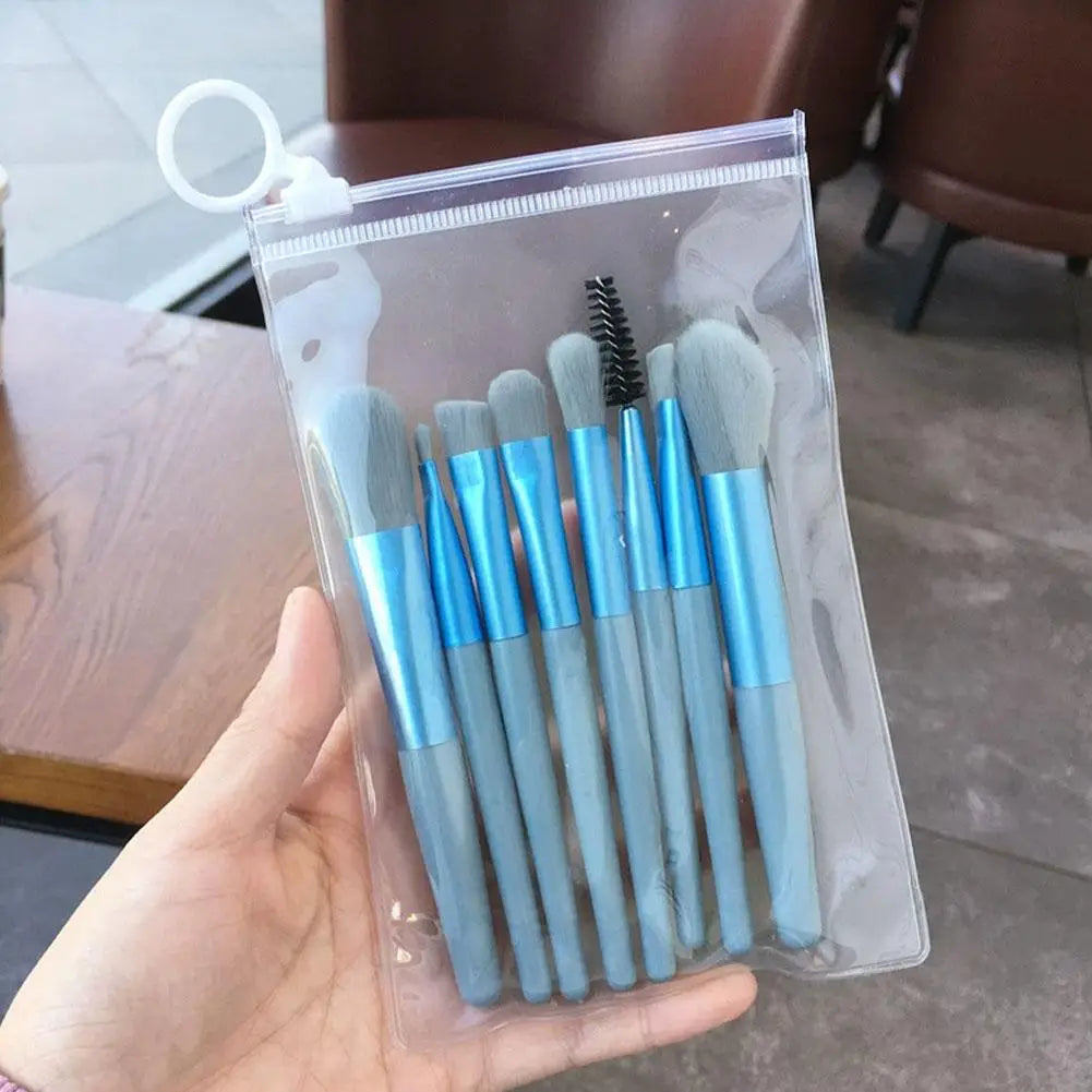 8-Piece Portable Mini Makeup Brush Set – Soft Synthetic Brushes Makeup Brush Set Zpaxo D