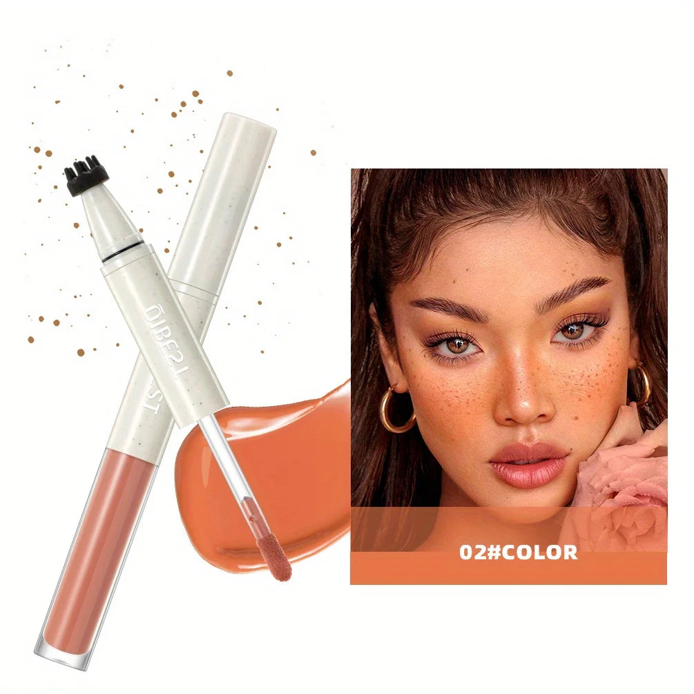 2 in 1 Freckle Blush Multi-pen Natural Wild Freckles + Atmospheric Blush Natural Color Rendering Double Head Double Effect Zpaxo 02