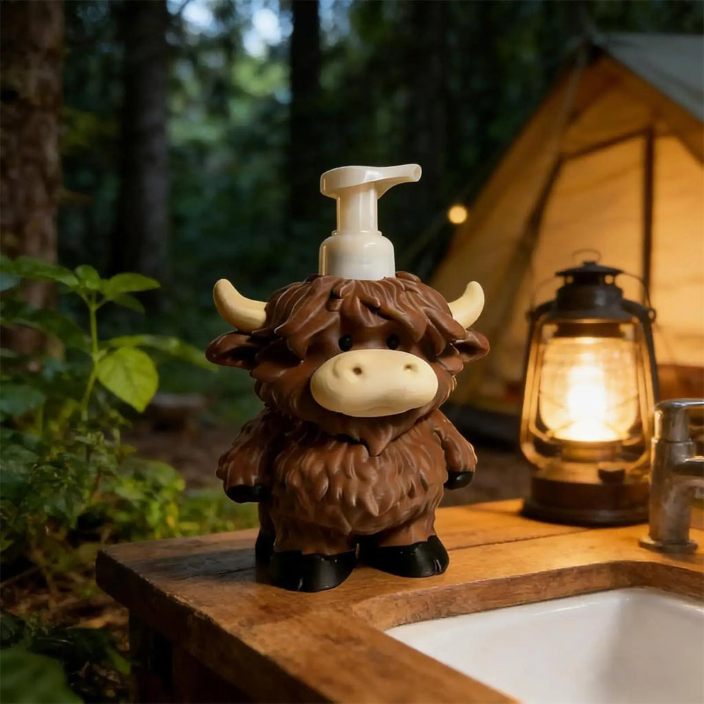 Soap Dispenser Cow Design Refillable Lotion Bottle Manual Kitchen Soap Dispenser for Shower Laundry Wash Christmas Countertop Zpaxo