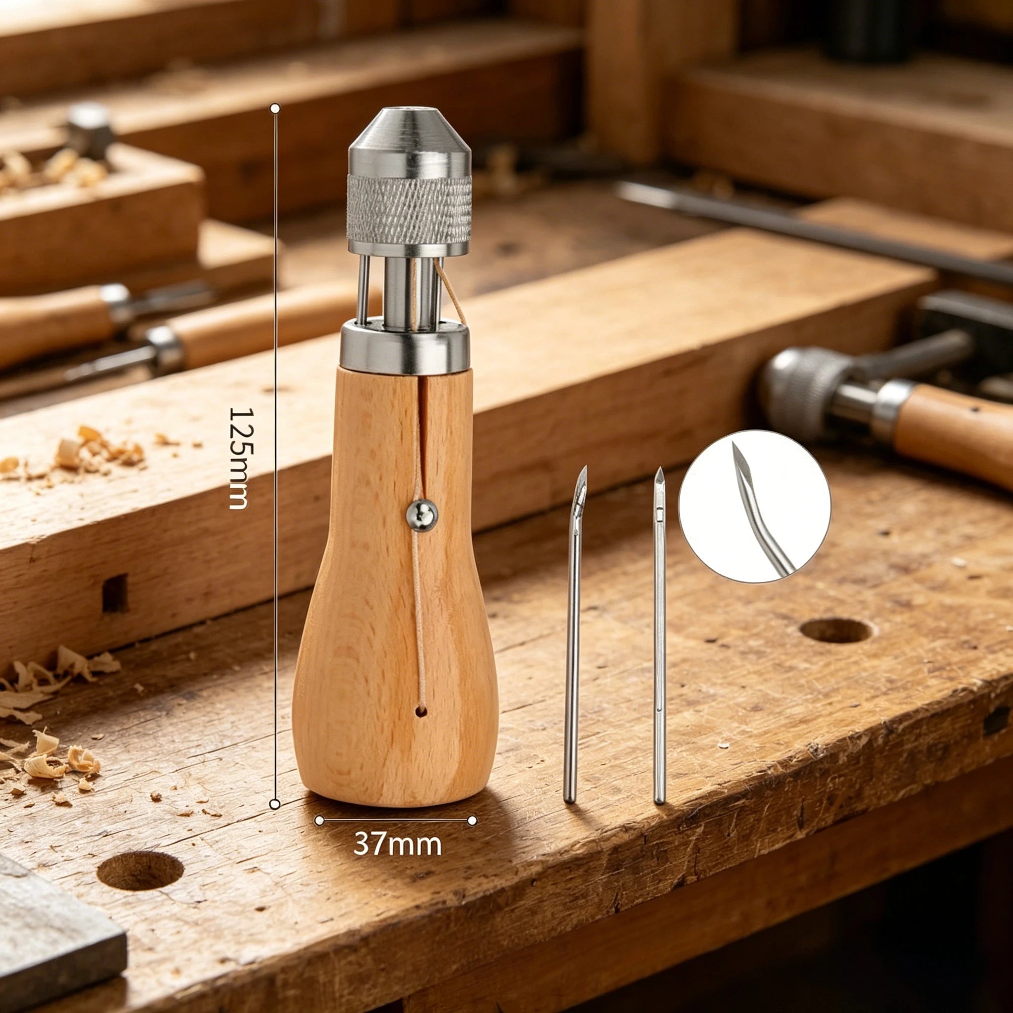 Portable leather tool set, leather hand sewing machine, leather repair large head sewing needle, sewing wax thread Zpaxo