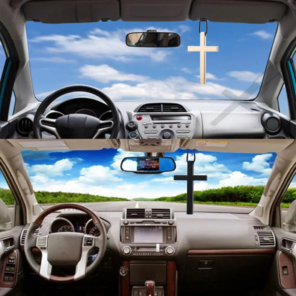 Accessories Hanging Pendant Car Styling Rearview Mirror Metal Cross Zpaxo