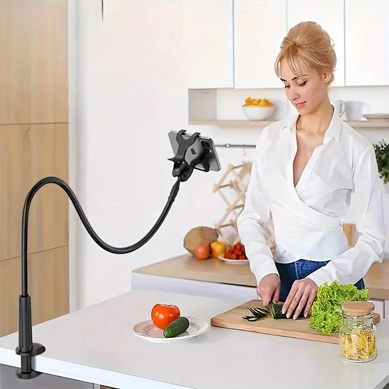 Phone Clip Stand Holder Grip Flexible Long Arm Gooseneck Lazy Bracket