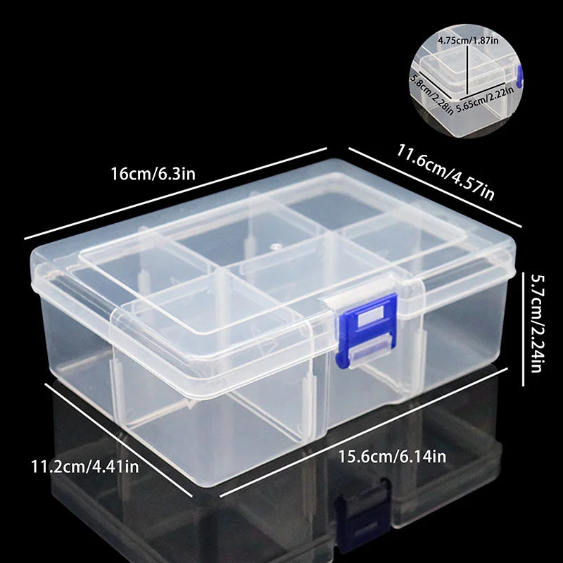 CMNew 6-Grid Plastic Box Removable Storage Tools Jewelry Fishing Gear