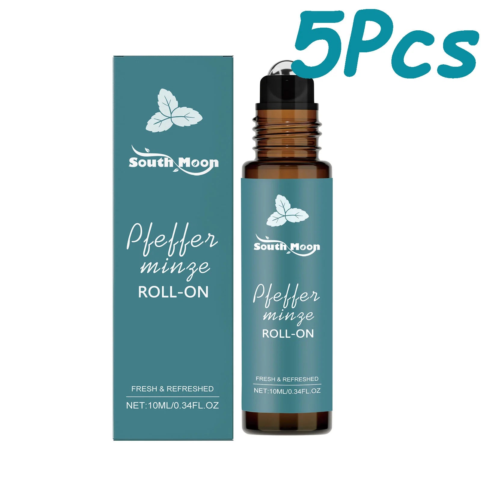 Peppermint Roll-On Essential Oil | Portable Fragrance & Massage Essential Oil Roll-On Zpaxo 50ml Boxed 10ml