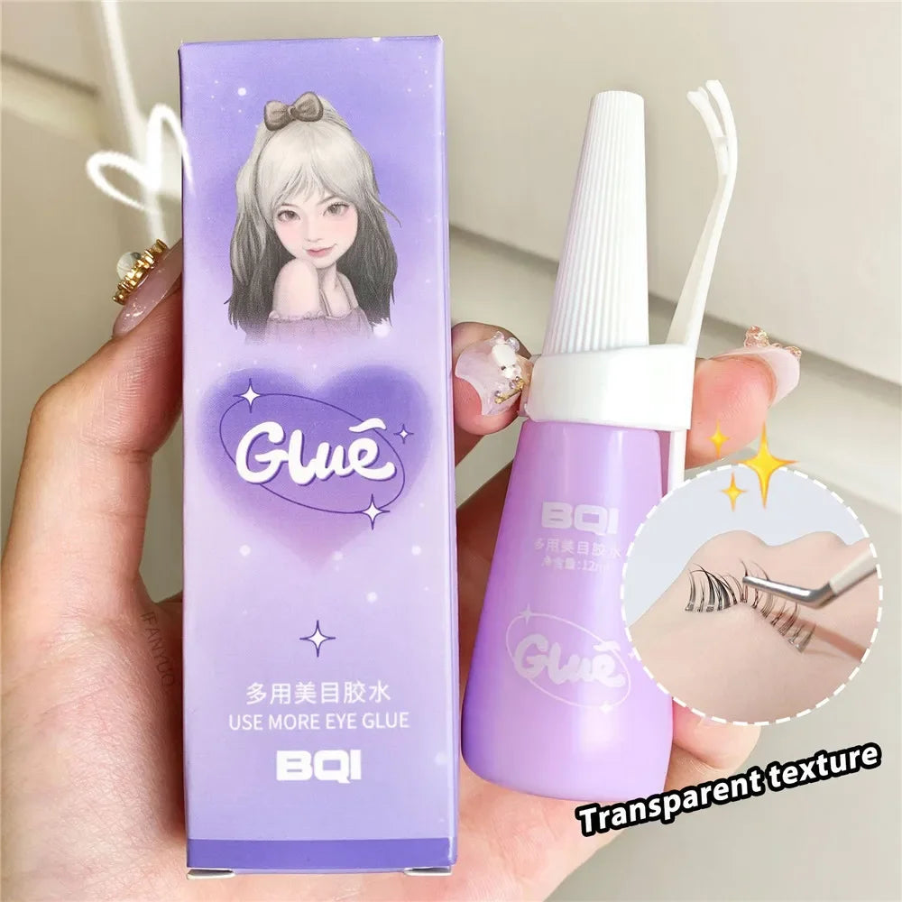 Eyelash Glue Waterproof Quick Dry Adhesive False Lash Glue with Tweezers Makeup Fake Eyelashes Extension Clear Glues Cosmetic Zpaxo