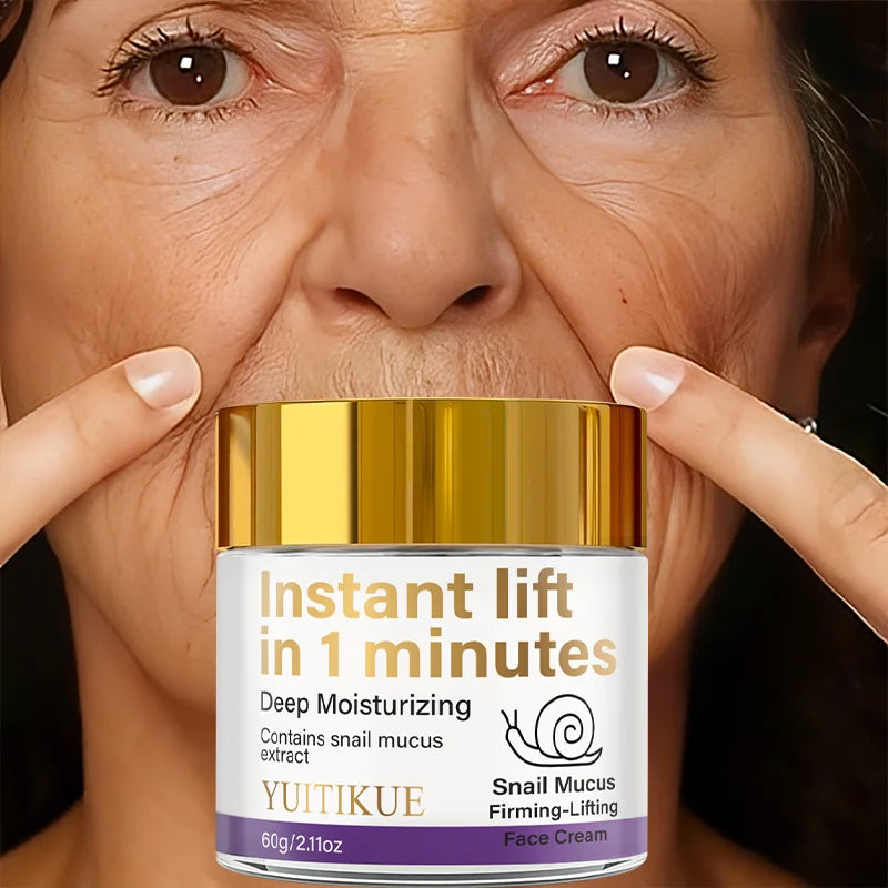 YUITIKUE Snail Mucin Instant Lift Face Cream 60g | Firm & Glow Face Moisturizer Cream Zpaxo