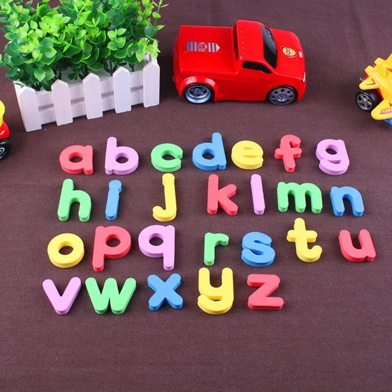 Magnetic Letters Numbers Alphabet ABC 123 Fridge Magnets Plastic Educational Preschool Learning Toy Set Uppercase Lowercase Math Zpaxo