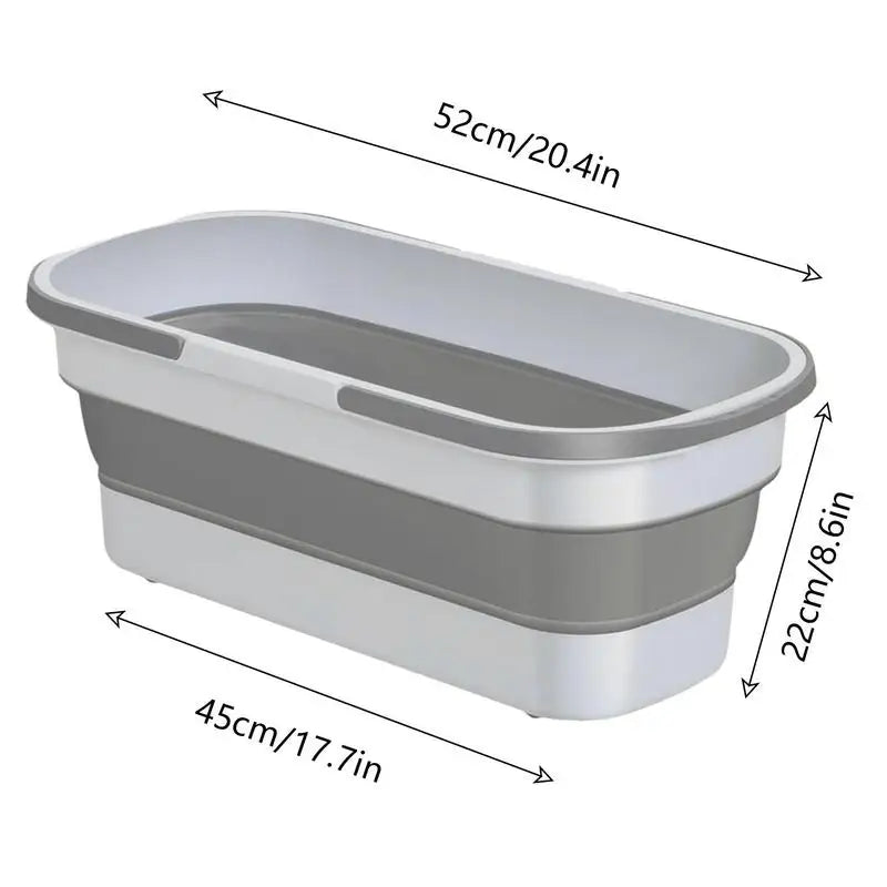 Folding Bucket Mop Portable Collapsible Wheel Multifunctional Basin