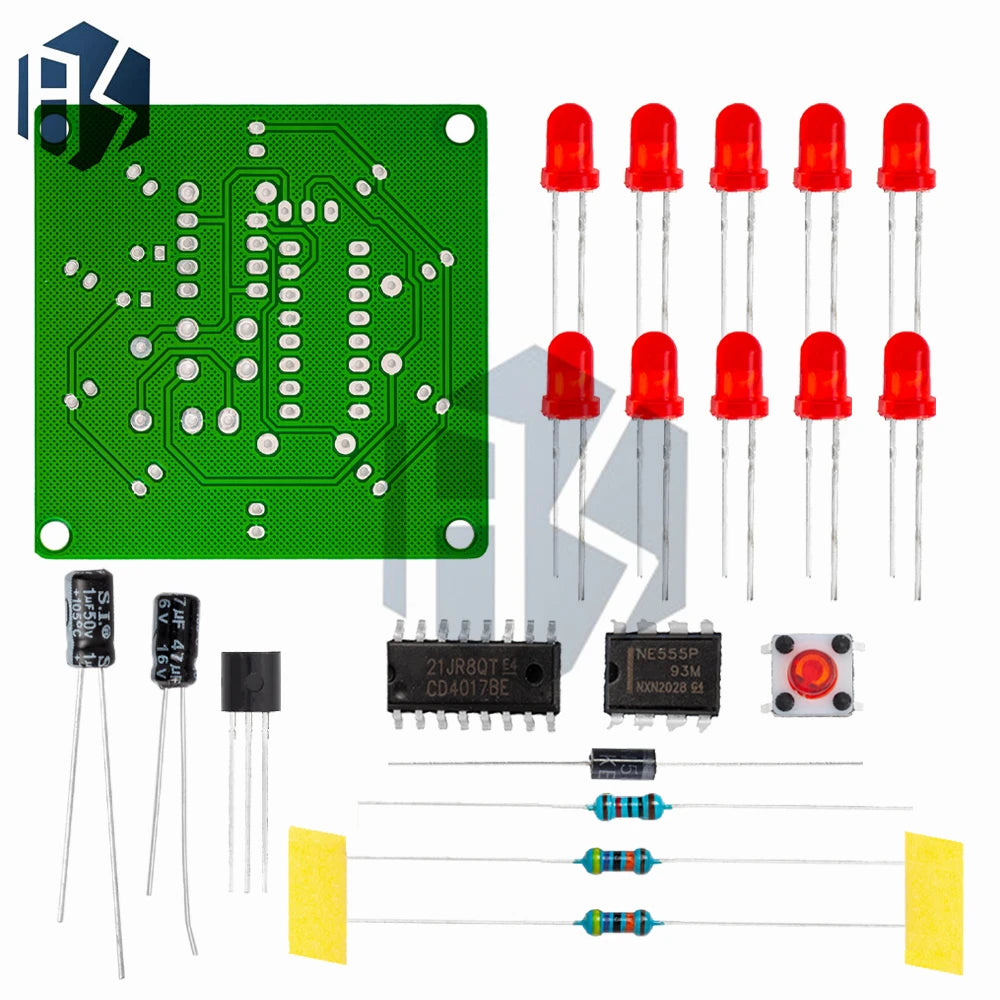 Lucky Rotary Electronic Turntable DIY Kit with CD4017 & NE555 – 3V/5V LED Pulse Generator Module Zpaxo