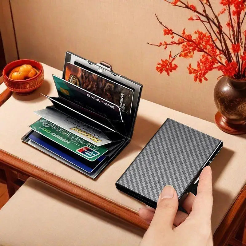 Money Bag Wallet RFID Blocking Men's Single Carbon Fiber Card Holder Zpaxo