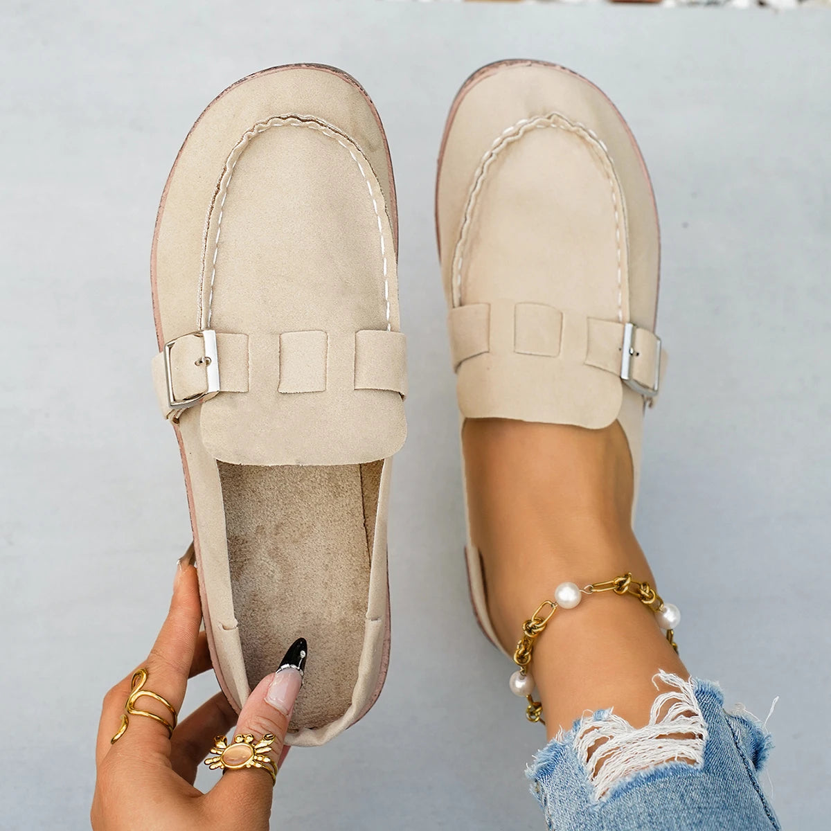 Women Mules Summer Half Slippers Large Covering Head Slip-on Shoes
