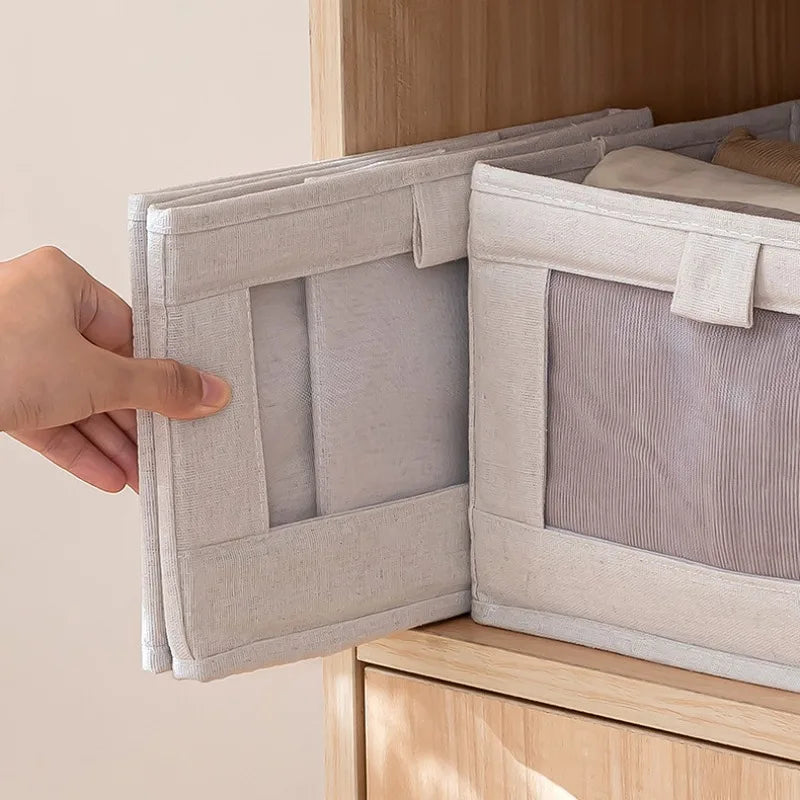 Foldable Fabric Clothes Storage Box – Wardrobe & Drawer Organizer Fabric Storage Box Zpaxo