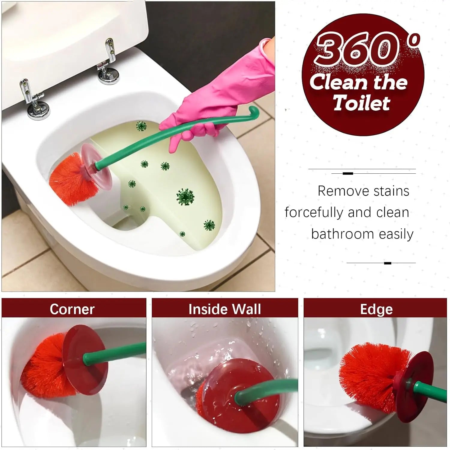 Cherry-Shaped Toilet Brush Set with Holder – 3 Colors