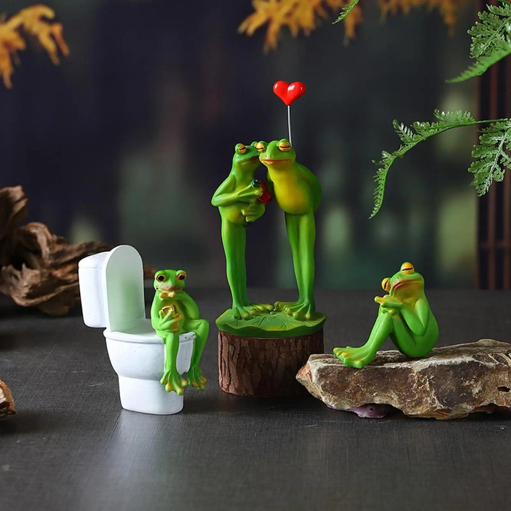 Funny Frog Statue Resin Figurine – Desk & Shelf Decor Resin Figurine Zpaxo