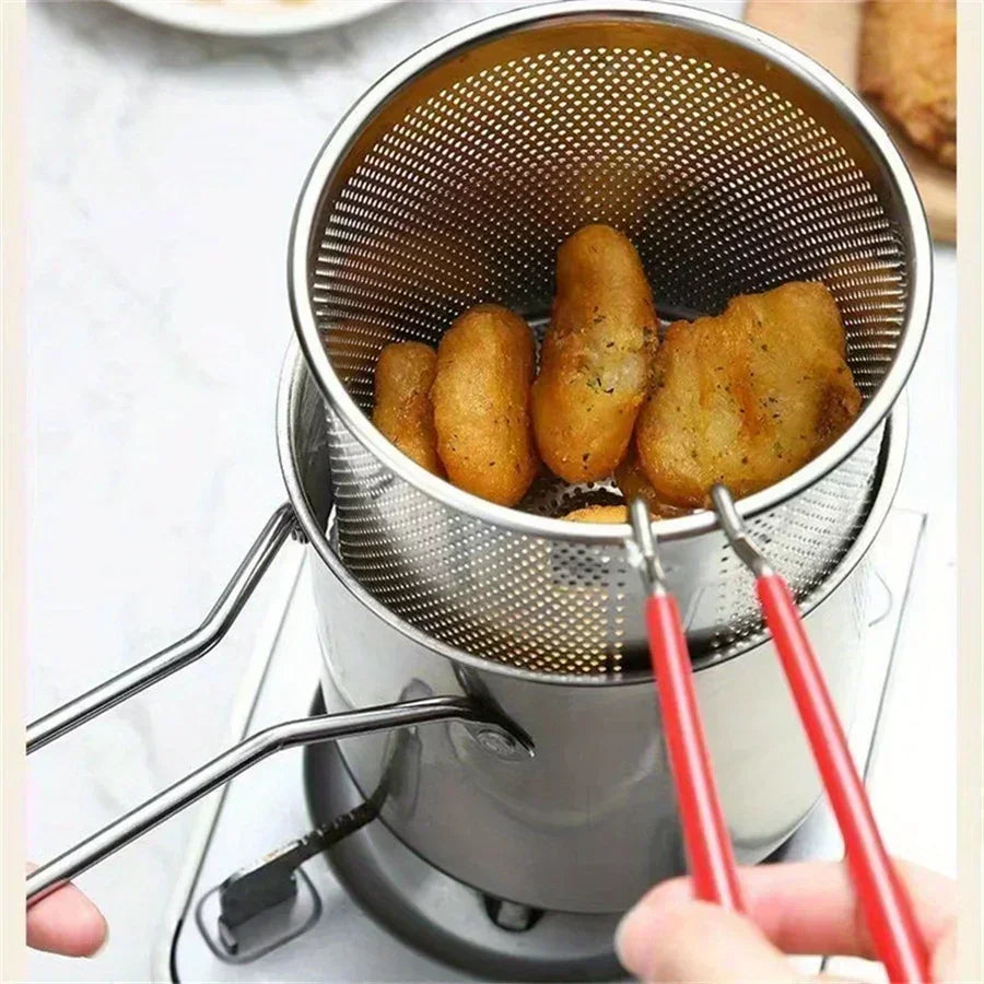 Deep Frying Pot Kitchen Fryer With Strainer Stainless Steel Tempura Fryer Pan Fry Pot Chicken Fried Chicken Cooking Tools Zpaxo