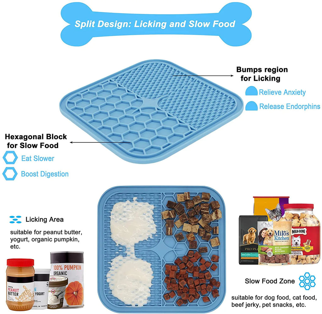 Lick Pad Dog Cat Slower Feeder Mat Puppy Kitten Silicone Dispenser