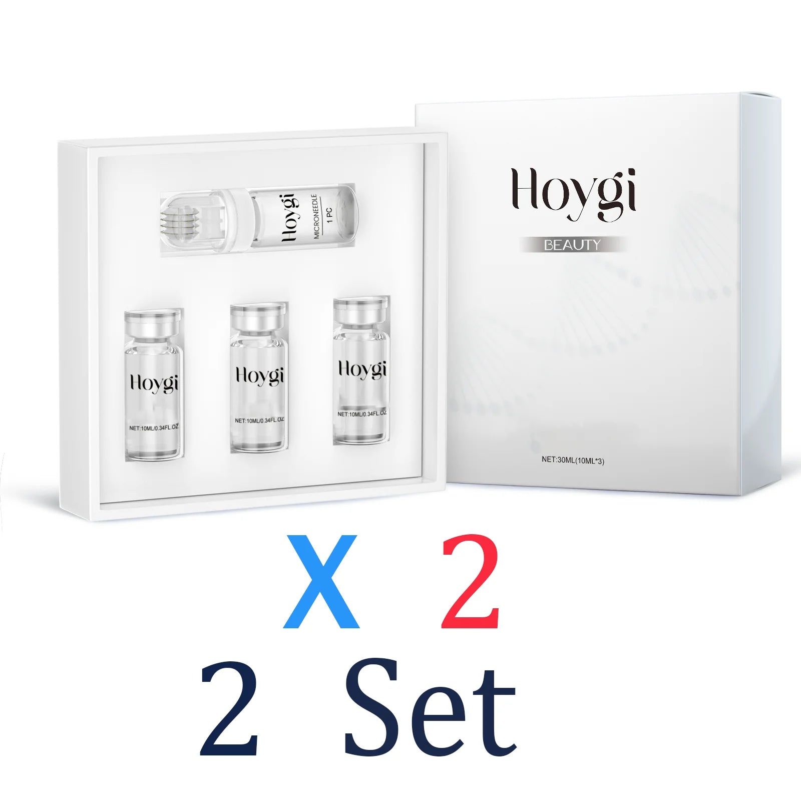 Facial Microneedle Roller Set 0.25mm Skincare Tool with Hyaluronic acid Moisturizing Serum for Deep Hydration Lock Moisturizer Zpaxo 2 Set