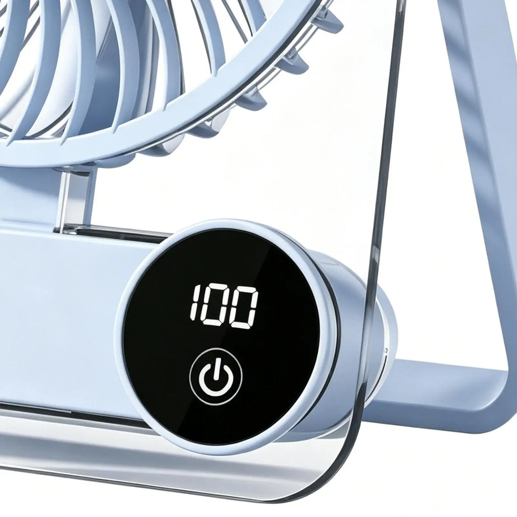 Ultra Quiet Desktop Fan Desk 100 Speed Rechargeable USB Wall