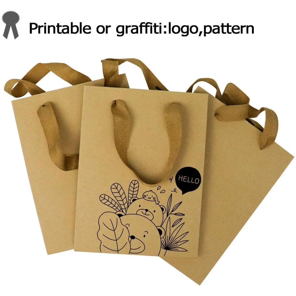 Kraft Paper Gift Bags 10/20pcs – Holiday, Party & Occasions
