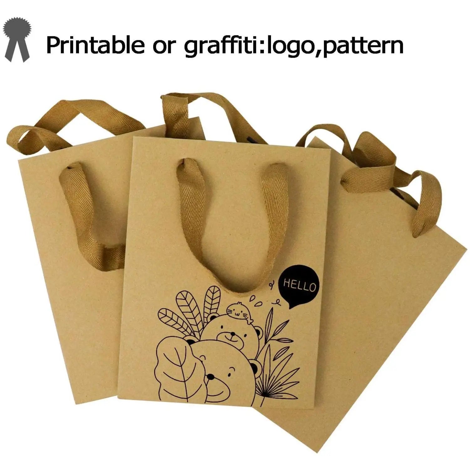 Kraft Paper Gift Bags 10/20pcs – Holiday, Party & Occasions