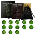 Green Rune Stones Beginners Glass Runes Book Witches Velvet