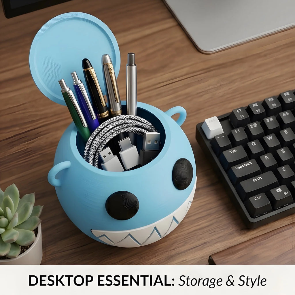 Cute 3D Printed Monster Desk Organizer Funny Storage Box Large