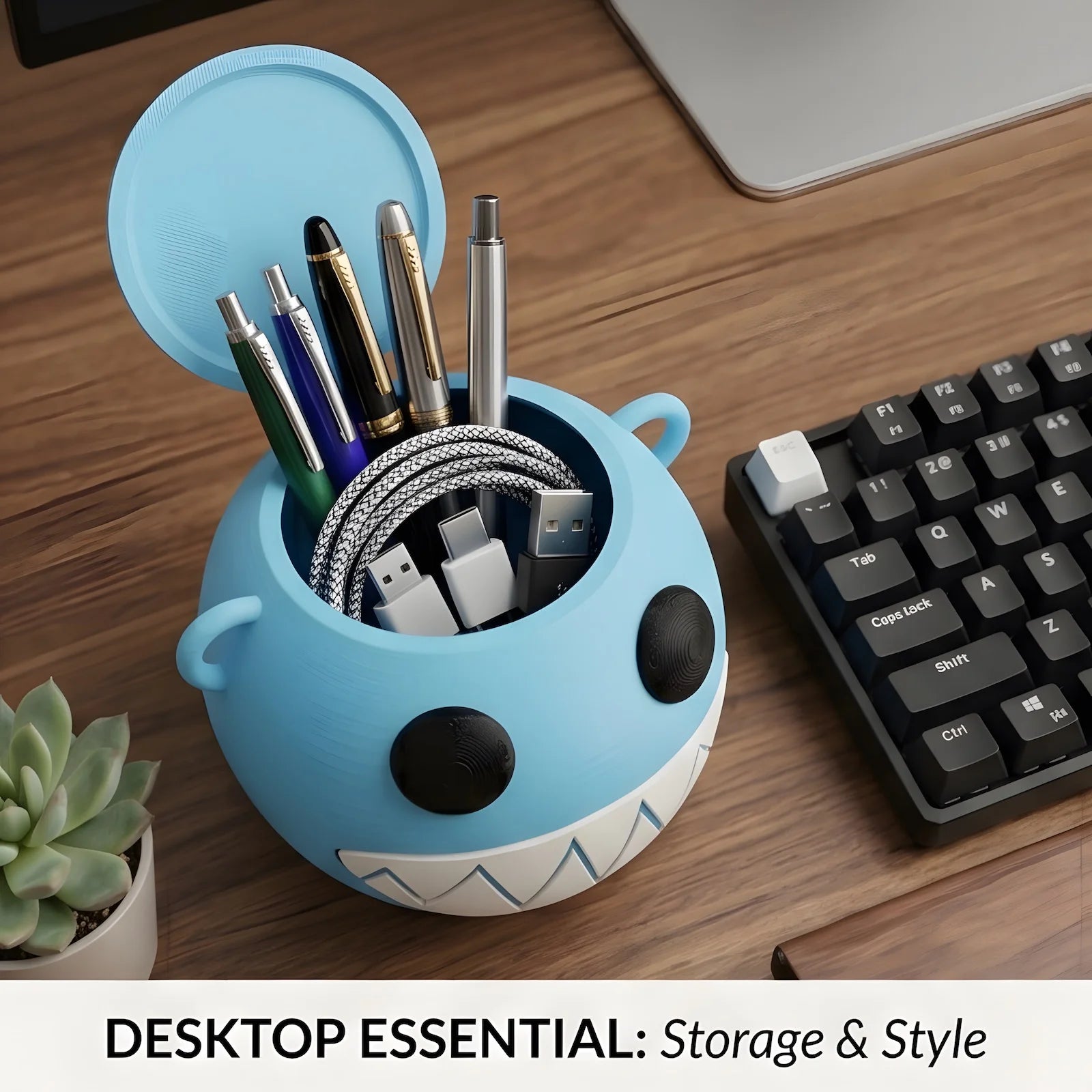 Cute 3D Printed Monster Desk Organizer Funny Storage Box Large