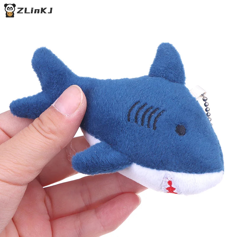 Cute Cartoon Stuffed Plush Shark Pendant Key Chain Ring Doll Toys Zpaxo