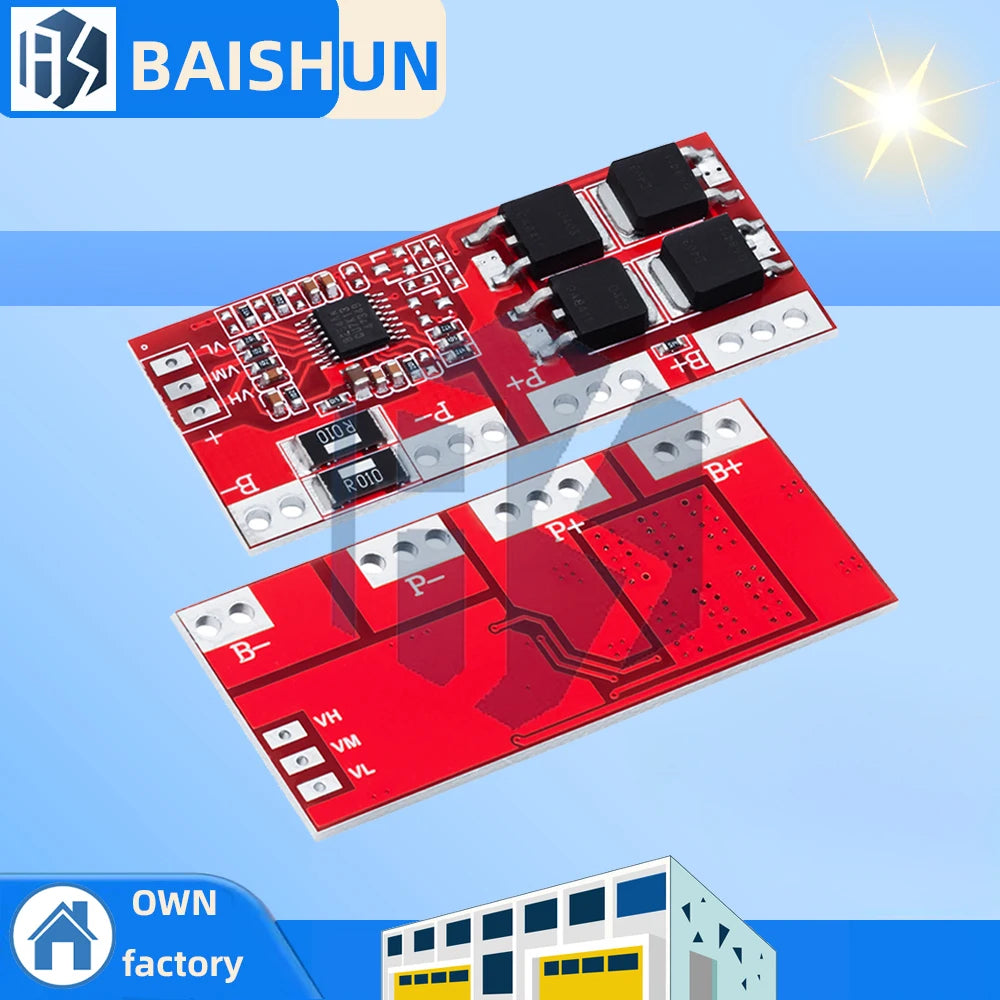 4S 4.2V/16.8V 30A High-Current Li-ion Battery BMS Module – Overcharge & Short-Circuit Protection Zpaxo