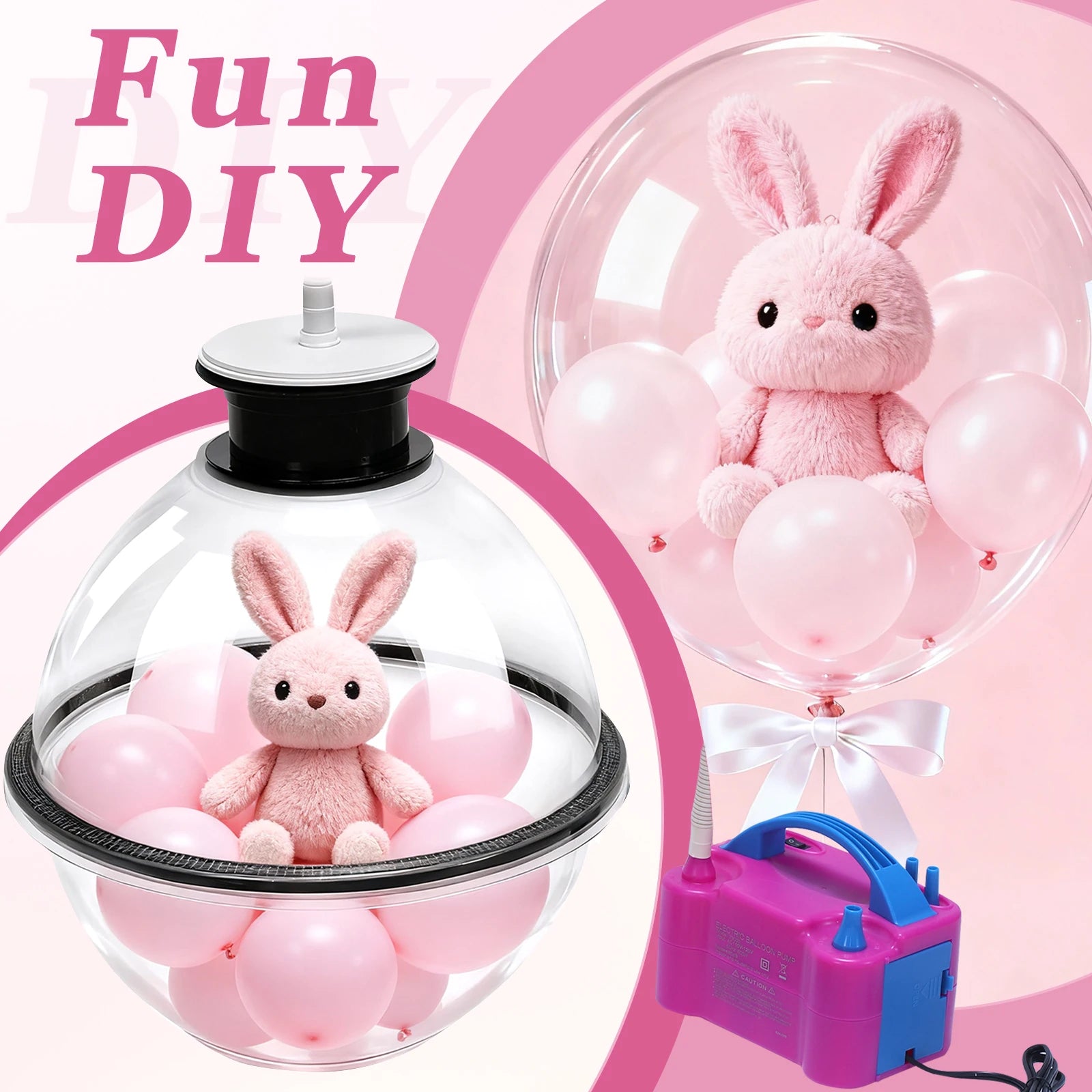110V US Balloon Stuffing Machine Air Pump Expander Packing DIY