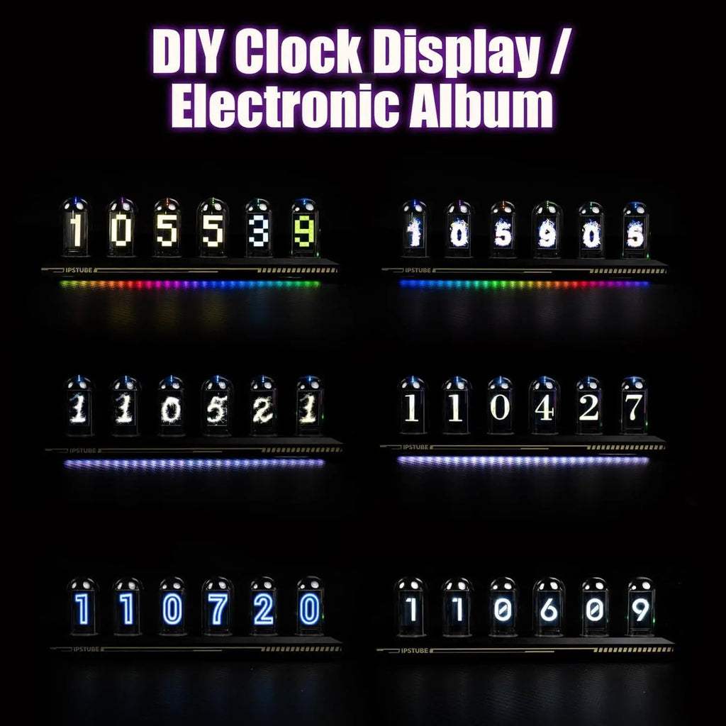 Smart RGB Nixie Tube Clock Night Light With Bluetooth APP DIY Digital Analog Glow Desktop Decoration Light For Gaming Home Decor Zpaxo