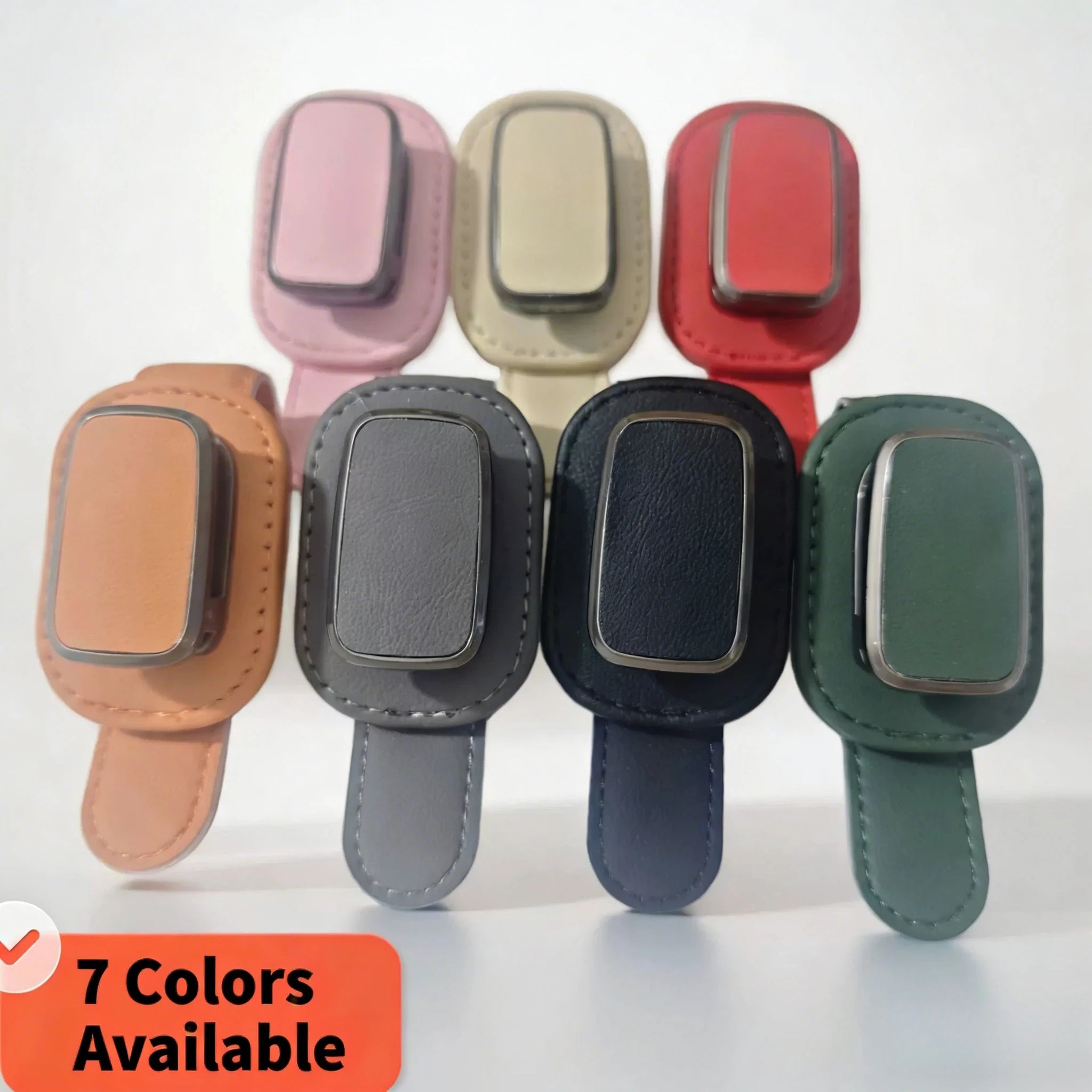 Heavy-duty PU Leather Car Sun Visor Clip Eyeglass Holder Dashboard