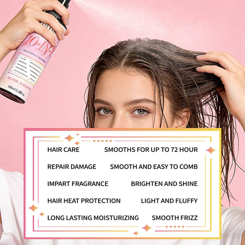YUITIKUE 10-in-1 Hair Spray – Heat Protection & Frizz Control Hair Treatment Spray Zpaxo