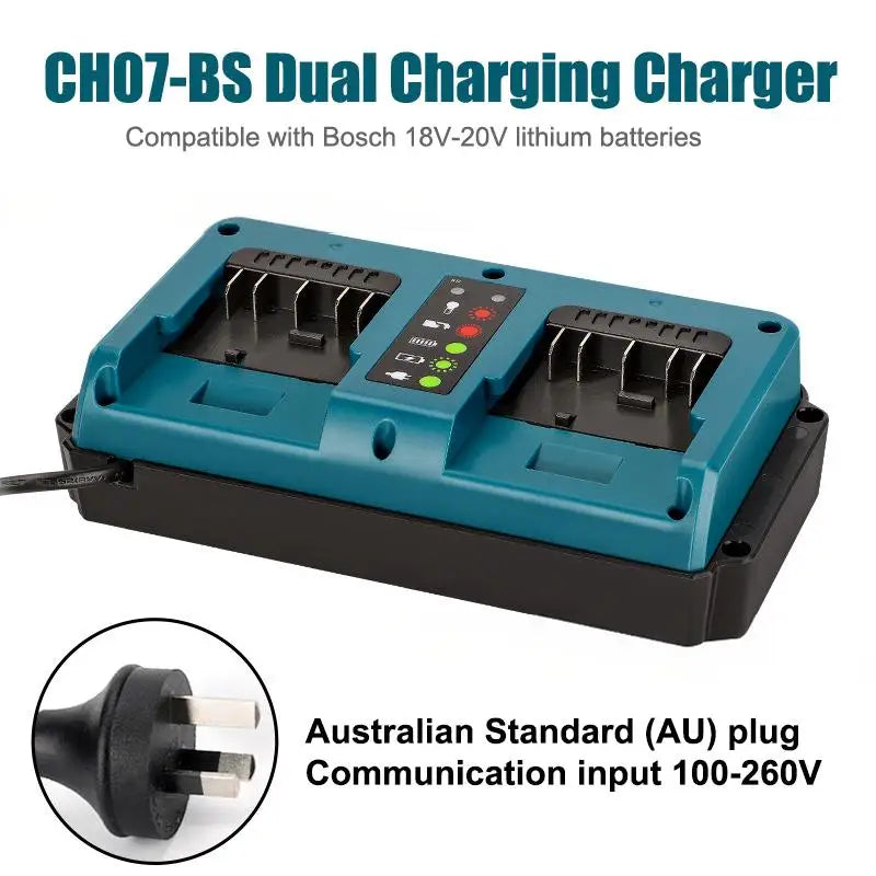 2-Port 14.4V–18V Li-Ion Battery Charger Station | BAT609