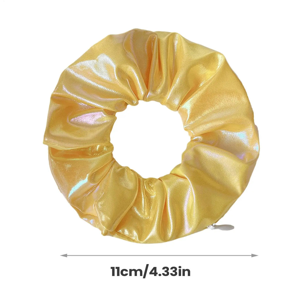 Soft Hair Scrunchies Zipper Pocket Small Elastic Ties Fine Thin Curly